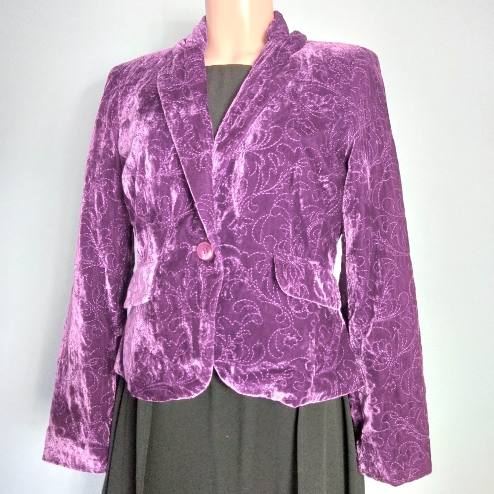 Velvet BANDOLINO Jacket Blazer Purple size 6